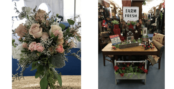 Floral arrangements and decor from our store